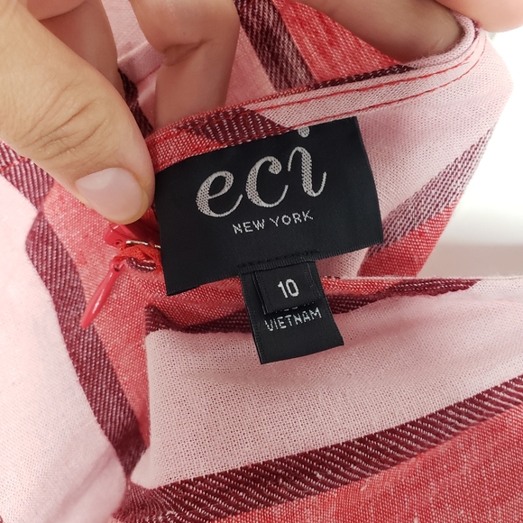 ECI New York Color Block Strip Flounce Hem Dress - Picture 6 of 7